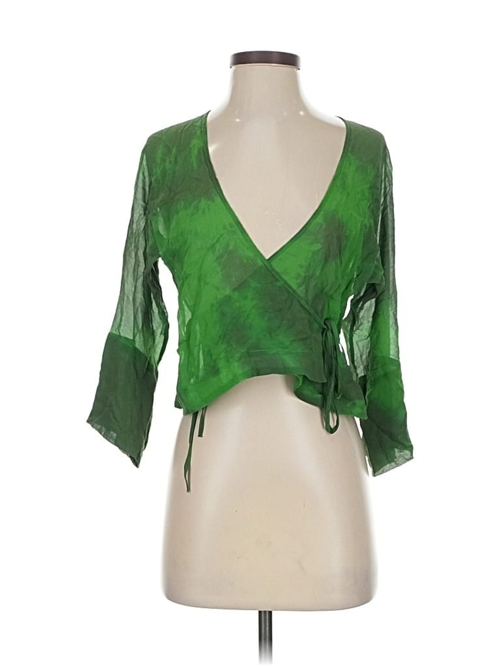Lilly Forbes Silk Green Tie Dye Blouse